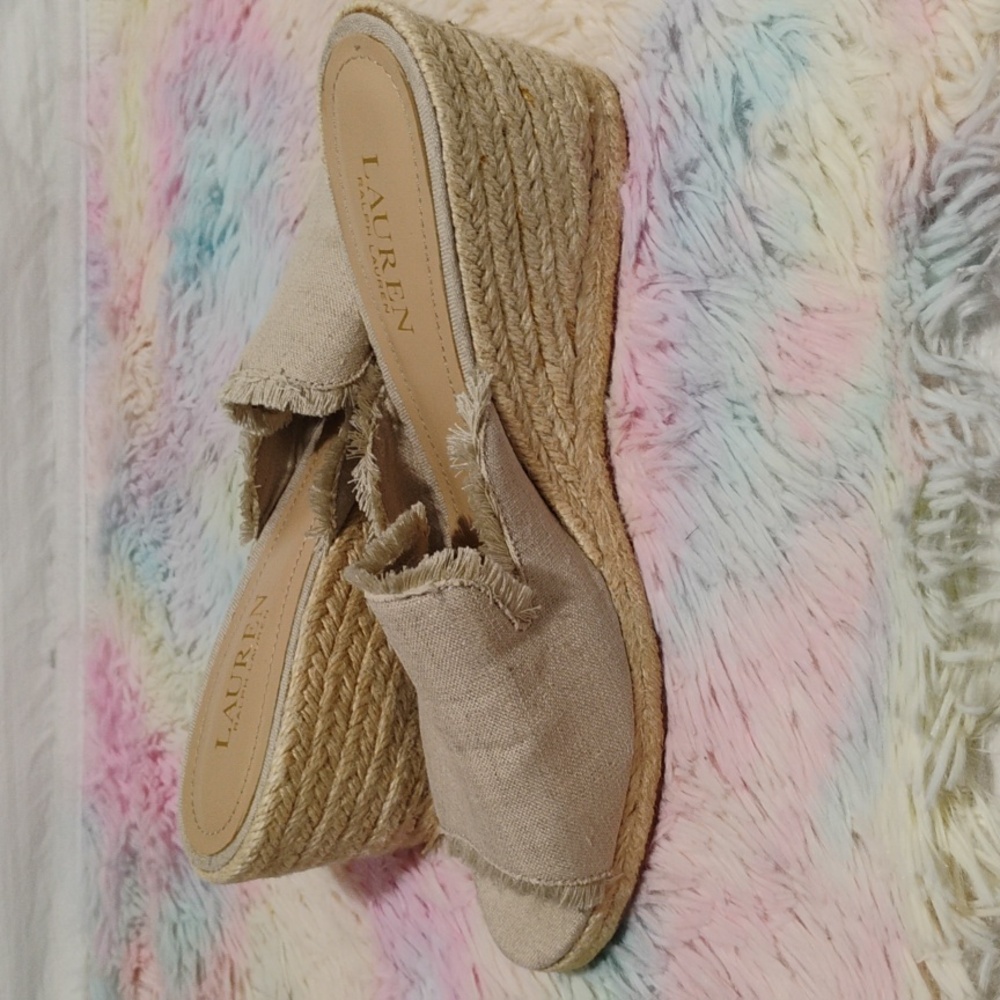 NWOT Lauren Ralph Lauren Carlynda Espadrille Wedge Sandals Sz.8.5 - Picture 7 of 10